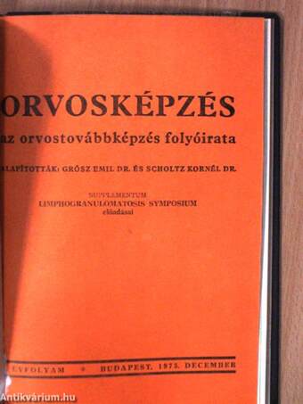 Orvosképzés 1976. január-december/Supplementum 1976. június, november, december