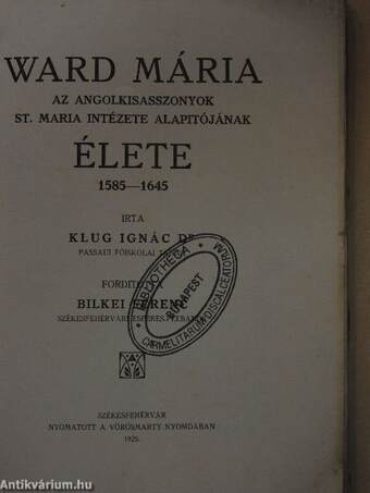 Ward Mária élete 1585-1645