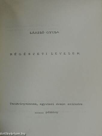 Régészeti levelek