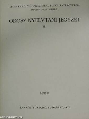 Orosz nyelvtani jegyzet II.