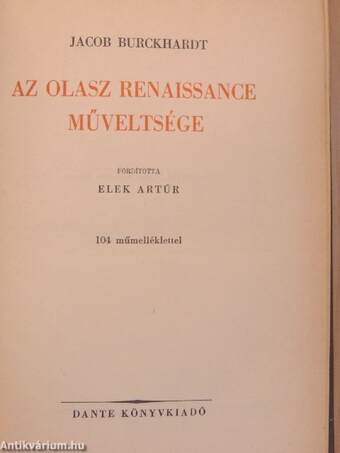 Az olasz renaissance műveltsége