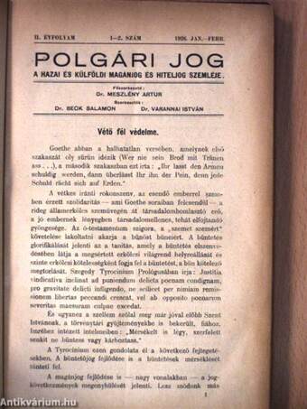 Polgári Jog 1926. január-december/Pénzügyi Jog 1926. január-december