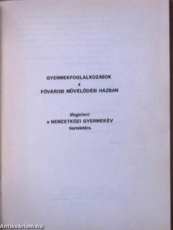 Gyermekfoglalkozások a Fővárosi Művelődési Házban