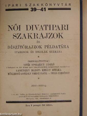 Női divatipari szakrajzok és díszítőrajzok példatára