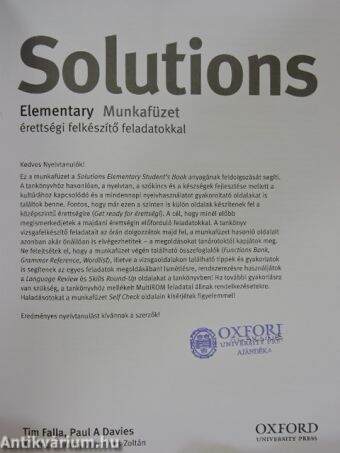 Solutions - Elementary - Munkafüzet