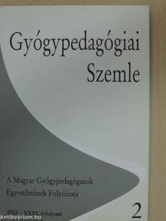 Gyógypedagógiai Szemle 2003. április-június