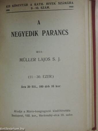 Világrend és Isten/Az élet eredete és az Isten/Ne mentegesd magad vagyis meghívó az Úr Jézus lakomájára/A negyedik parancs/Szentáldozás és szívtisztaság/Ima és gondviselés/A szentmise/Isten és a természet/Levelek egy Mária-leányhoz II.