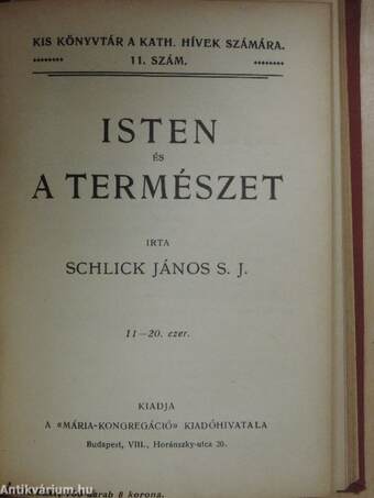 Világrend és Isten/Az élet eredete és az Isten/Ne mentegesd magad vagyis meghívó az Úr Jézus lakomájára/A negyedik parancs/Szentáldozás és szívtisztaság/Ima és gondviselés/A szentmise/Isten és a természet/Levelek egy Mária-leányhoz II.