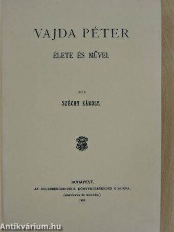 Vajda Péter élete és művei