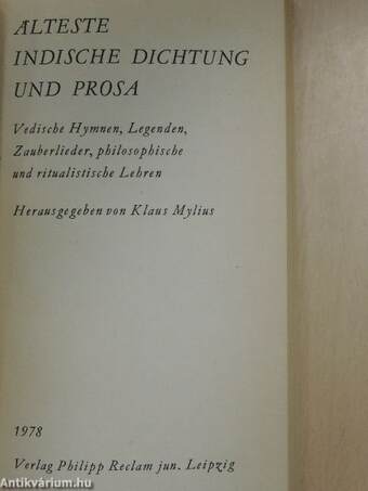 Älteste indische dichtung und prosa