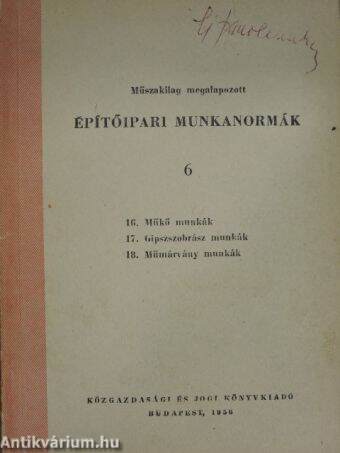 Műszakilag megalapozott építőipari munkanormák 6.