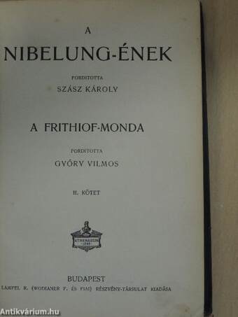 A Nibelung-ének és a Frithiof-monda II. (töredék)