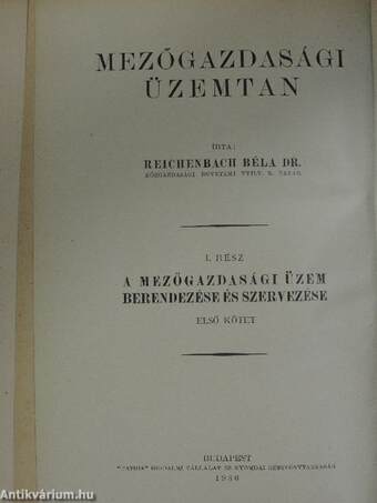 Mezőgazdasági üzemtan I/1-2.