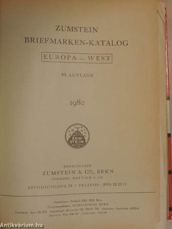 Briefmarken-katalog Zumstein - West Europa 1980