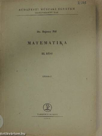 Matematika III.