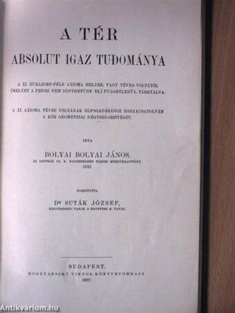 Scientia spatii absolute vera/Appendix, scientiam spatii absolute veram exhibens; a veritate aut falsitate axiomatis XI euclidei (a priori haud unquam decidenda) independentem; adjecta ad casum falsitatis quadratura circuli geometrica