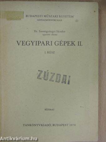 Vegyipari gépek II/I.