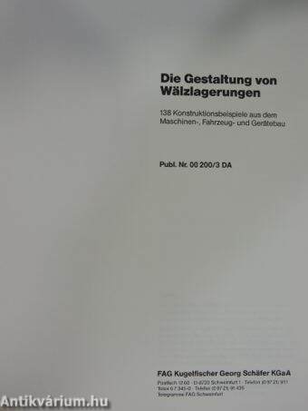 Die Gestaltung von Wälzlagerungen