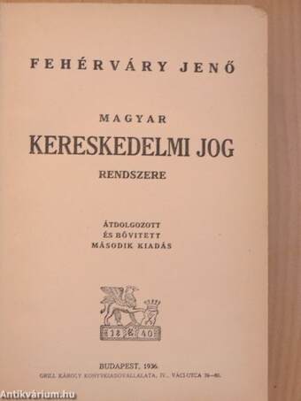 Magyar kereskedelmi jog rendszere