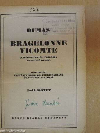 Bragelonne Vicomte I-VI.