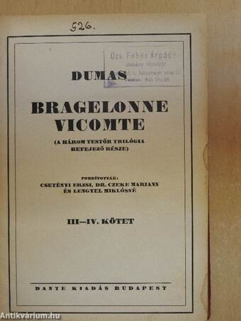 Bragelonne Vicomte I-VI.