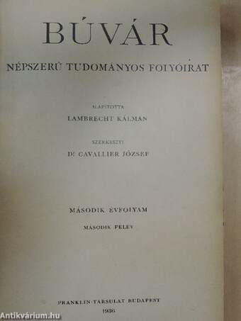 Búvár 1936. július-december (fél évfolyam)