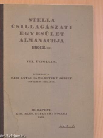 Stella Csillagászati Egyesület Almanachja 1932-re