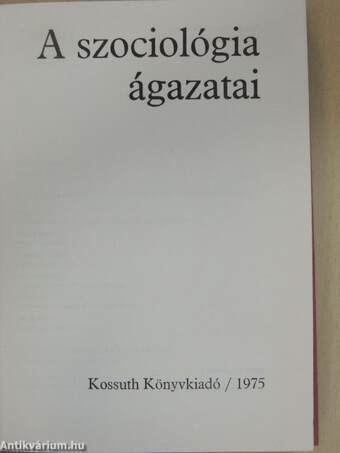 A szociológia ágazatai