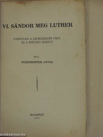 VI. Sándor meg Luther