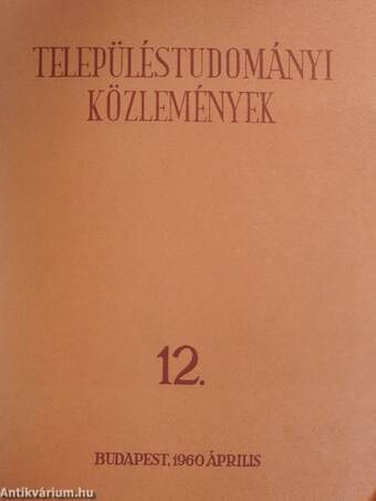 Településtudományi közlemények 12.