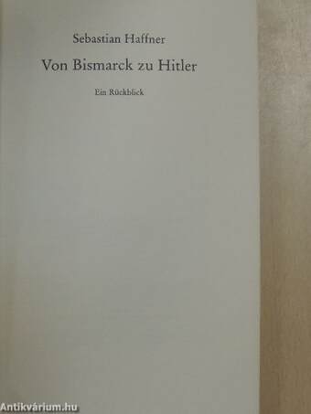 Von Bismarck zu Hitler