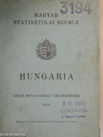 Magyar Statisztikai Szemle 1938. május
