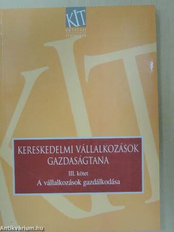 Kereskedelmi vállalkozások gazdaságtana III.