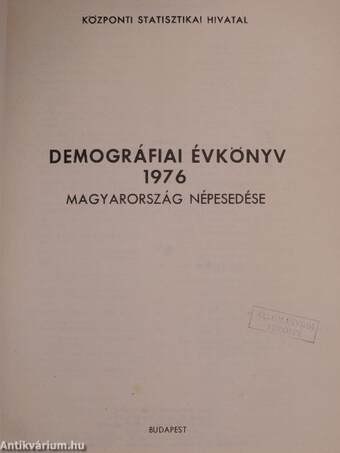 Demográfiai évkönyv 1976