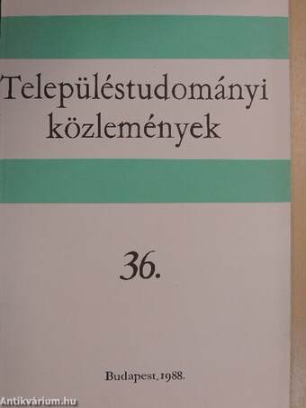 Településtudományi közlemények 36.