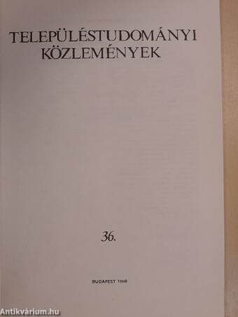 Településtudományi közlemények 36.