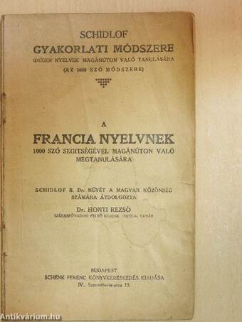 Schidlof gyakorlati módszere - Francia 1-10. füzet