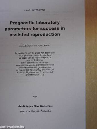 Prognostic laboratory parameters for success in assisted reproduction