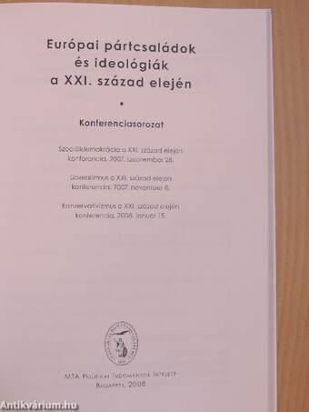 Európai pártcsaládok és ideológiák a XXI. század elején