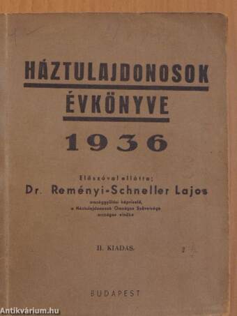 Háztulajdonosok Évkönyve 1936.