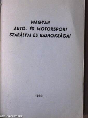 Magyar autó- és motorsport szabályai és bajnokságai