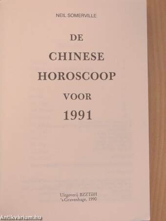 De Chinese Horoscoop voor 1991