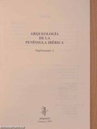 Arqueología de la Península Ibérica - Suplemento 1.