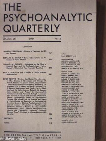 The Psychoanalytic Quarterly 1984/2.