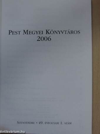 Pest megyei könyvtáros 2006/1.