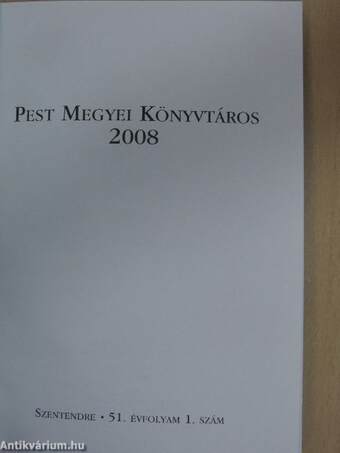 Pest megyei könyvtáros 2008/1.