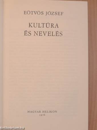 Kultúra és nevelés