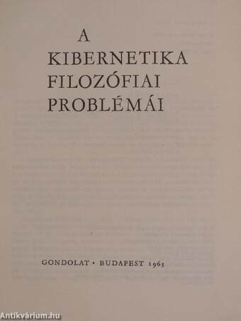 A kibernetika filozófiai problémái