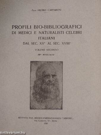Profili bio-bibliografici di medici e naturalisti celebri italiani II.
