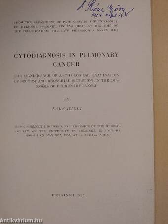 Cytodiagnosis in pulmonary cancer